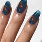 Magnetic nail art design using Cirque Colors Castle in the Sky teal blue polish with red-bronze multichrome shimme