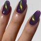 3D multichrome effect nails using Cirque Colors Pipe Dream blurple magnetic polish with green shimmer