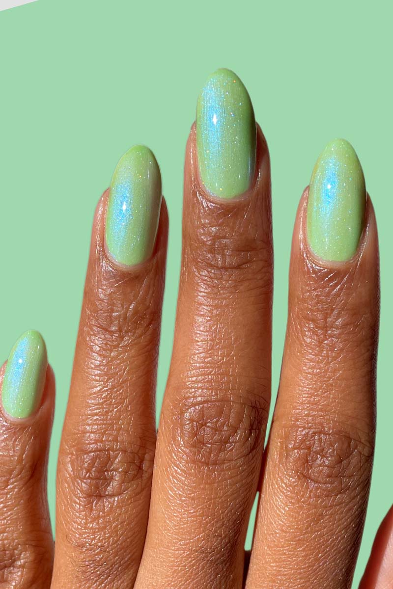 black floral design on mint green nail | Mint green nail polish, Mint green  nails, Green nails